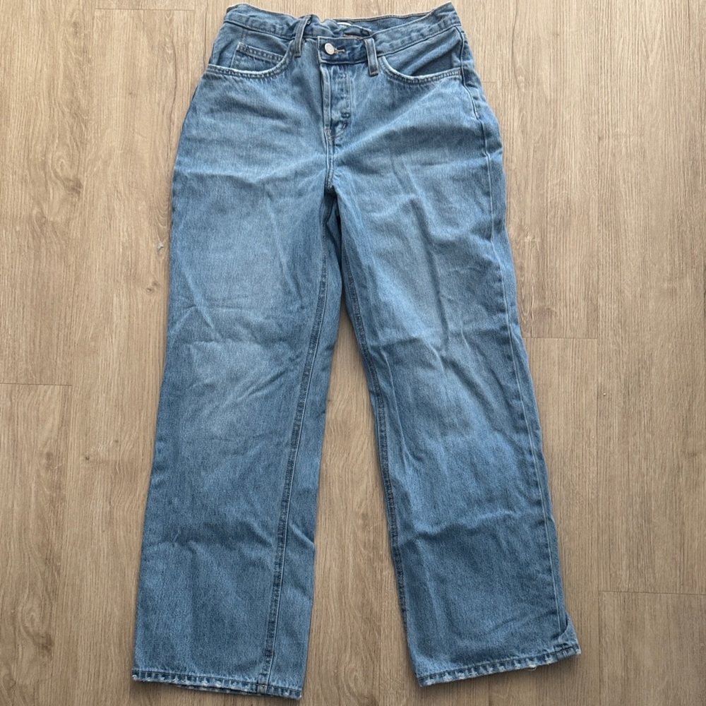 OAK + FORT Women's Wide Leg Jeans in Denim Blue